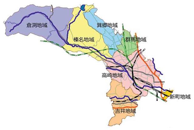 高崎市地域別の地図