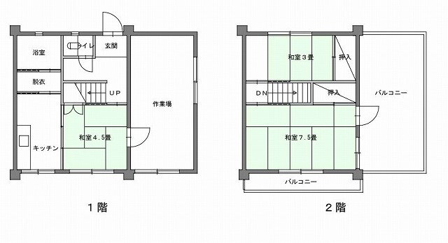 代表的な間取りの例の画像