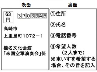 はがき記入例_米国空軍