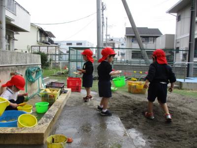 たんぽぽ組の水遊び