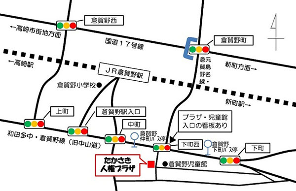 たかさき人権プラザ周辺地図