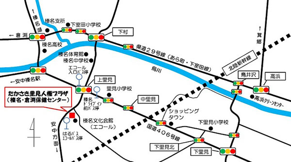 たかさき里見人権プラザ周辺地図