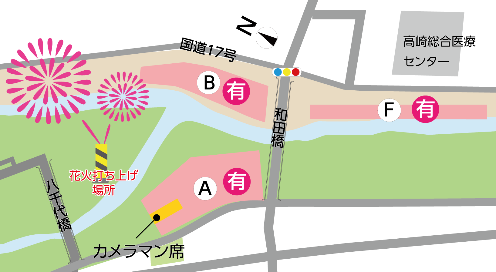 有料観覧エリアの案内図