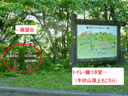 牛伏山展望台付近看板
