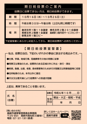 入場券（群馬県第5区裏）