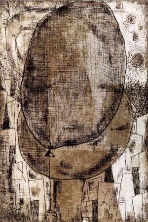 福井良之助『孔版画集』「風船と子供」