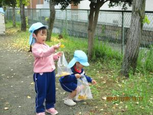 落ち葉拾い