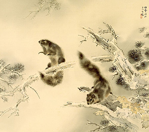 橋本関雪《霜樹栗鼠》1935年　寄託作品