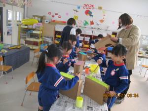 年長鬼の面製作①