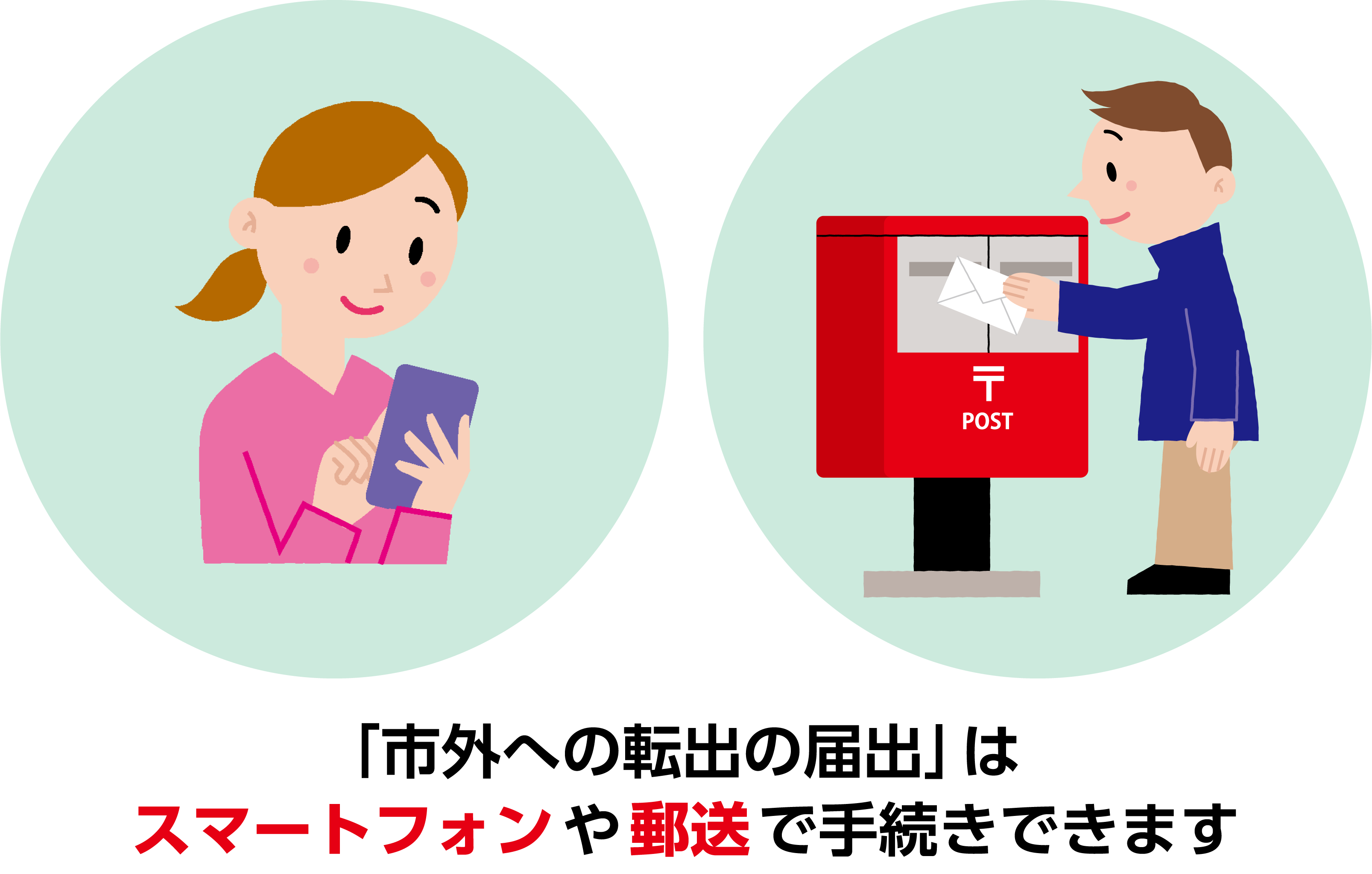 市外への転出の届出はスマートフォンや郵送で手続きできます