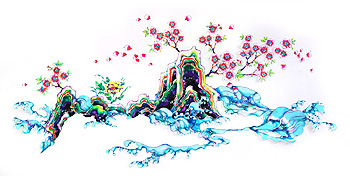 大竹夏紀 《蓬莱山》（部分）2025年　作家蔵