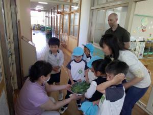 給食室へ