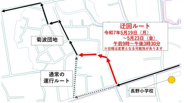 迂回ルート（菊地町、南新波町）