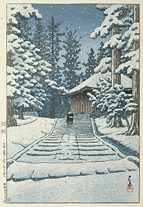 川瀬巴水《平泉金色堂》 1957(昭和32)年　版元・渡邊木版美術画舗蔵