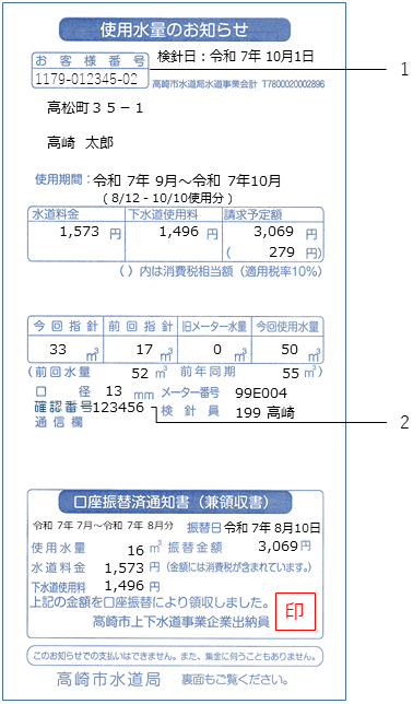検針票イメージ図