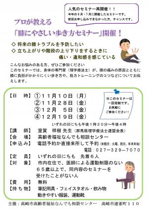 プロが教える膝にやさしい歩き方セミナー画像