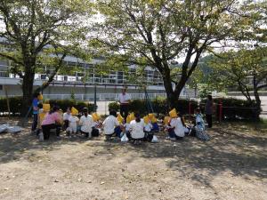 まずは校庭に避難