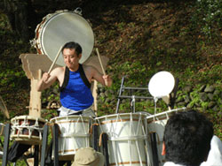 壱太郎さんによる和太鼓演奏