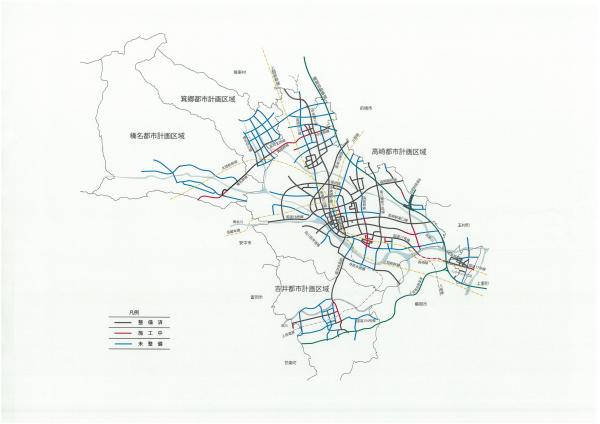 都市計画道路網整備状況図