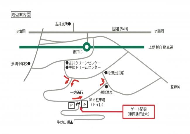 牛伏山周辺案内図