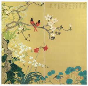 ​小室翠雲《奇花異鳥図》(左隻)1932年 寄託作品