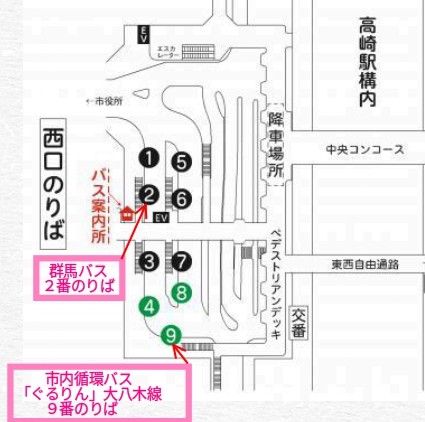 高崎駅西口バス乗り場の画像