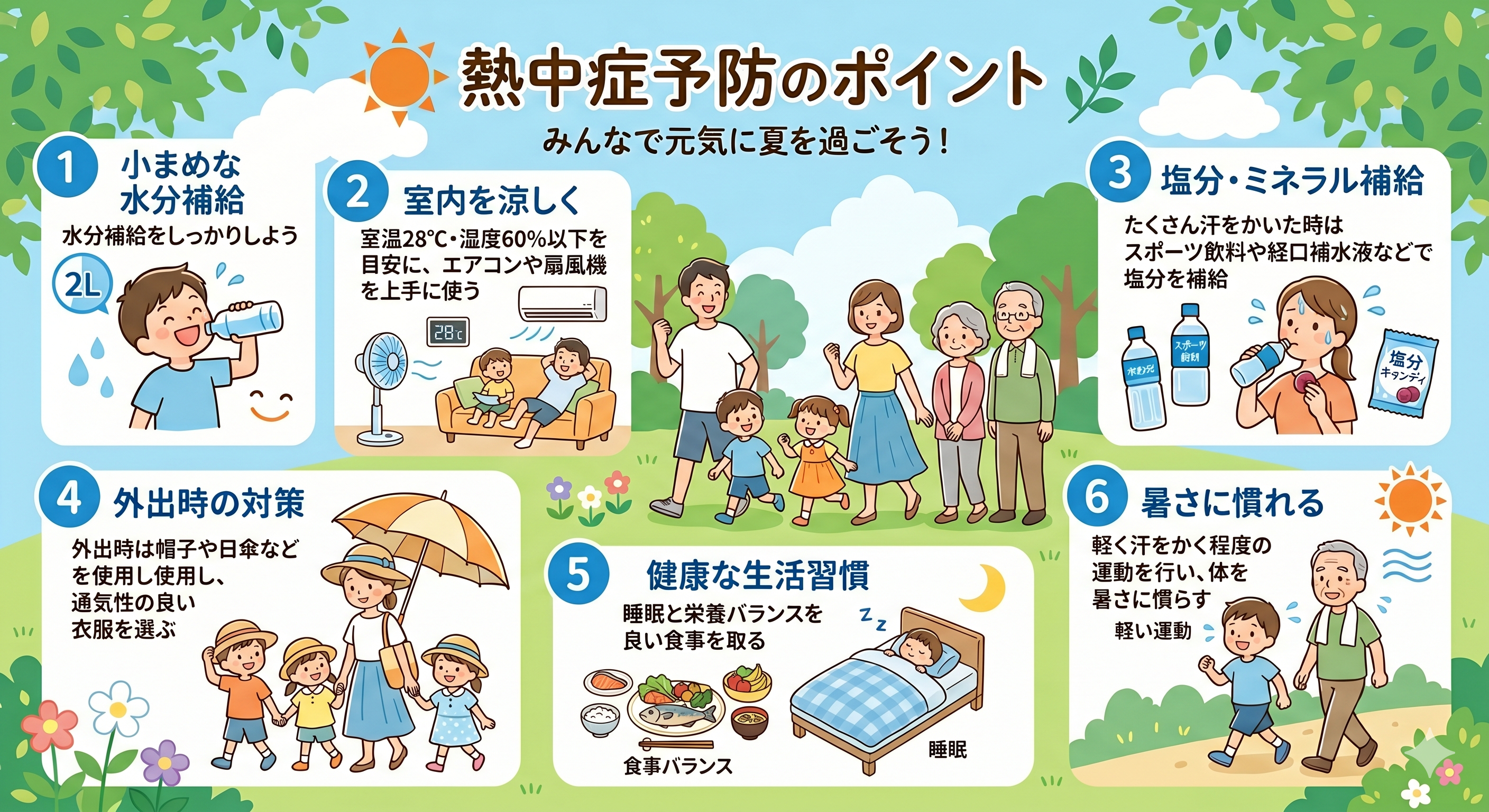 熱中症対策のイラスト