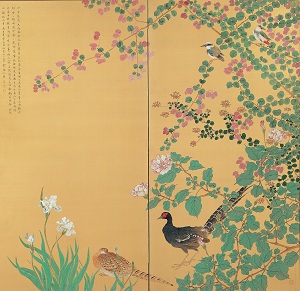 小室翠雲《奇花異鳥図》右隻 1932年 寄託作品