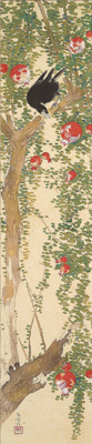 土田麦僊《柘榴叭々鳥》1917年頃 高崎市タワー美術館蔵