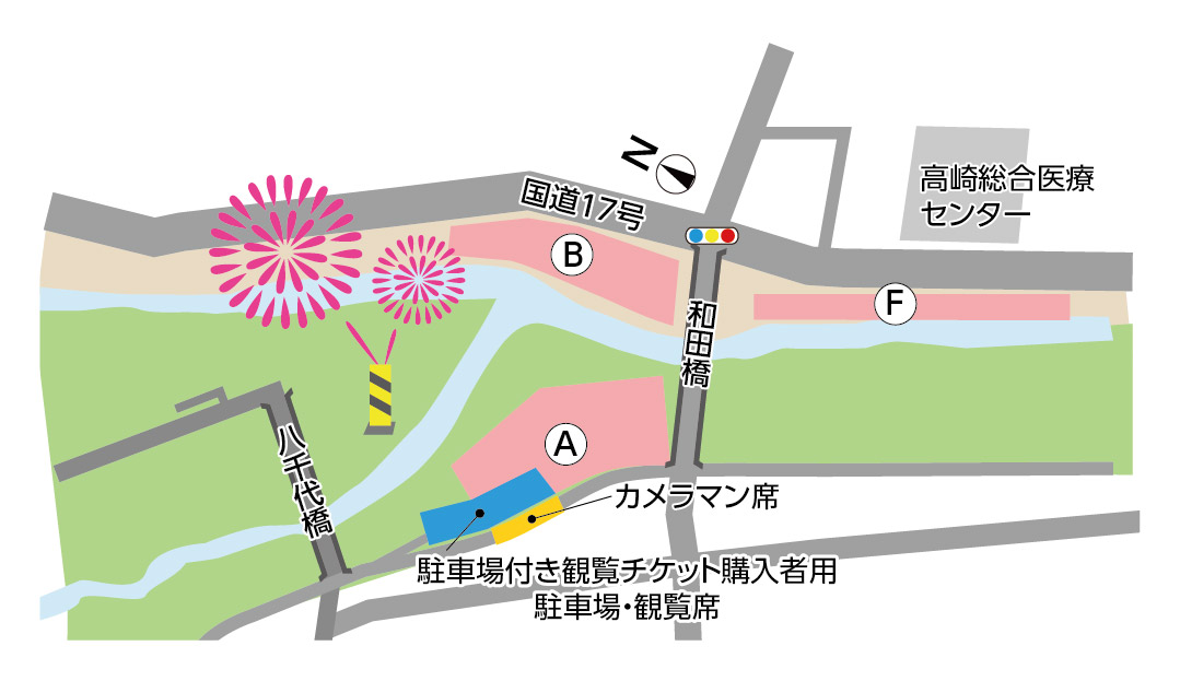 有料観覧エリアの案内図