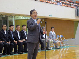 市長あいさつの様子