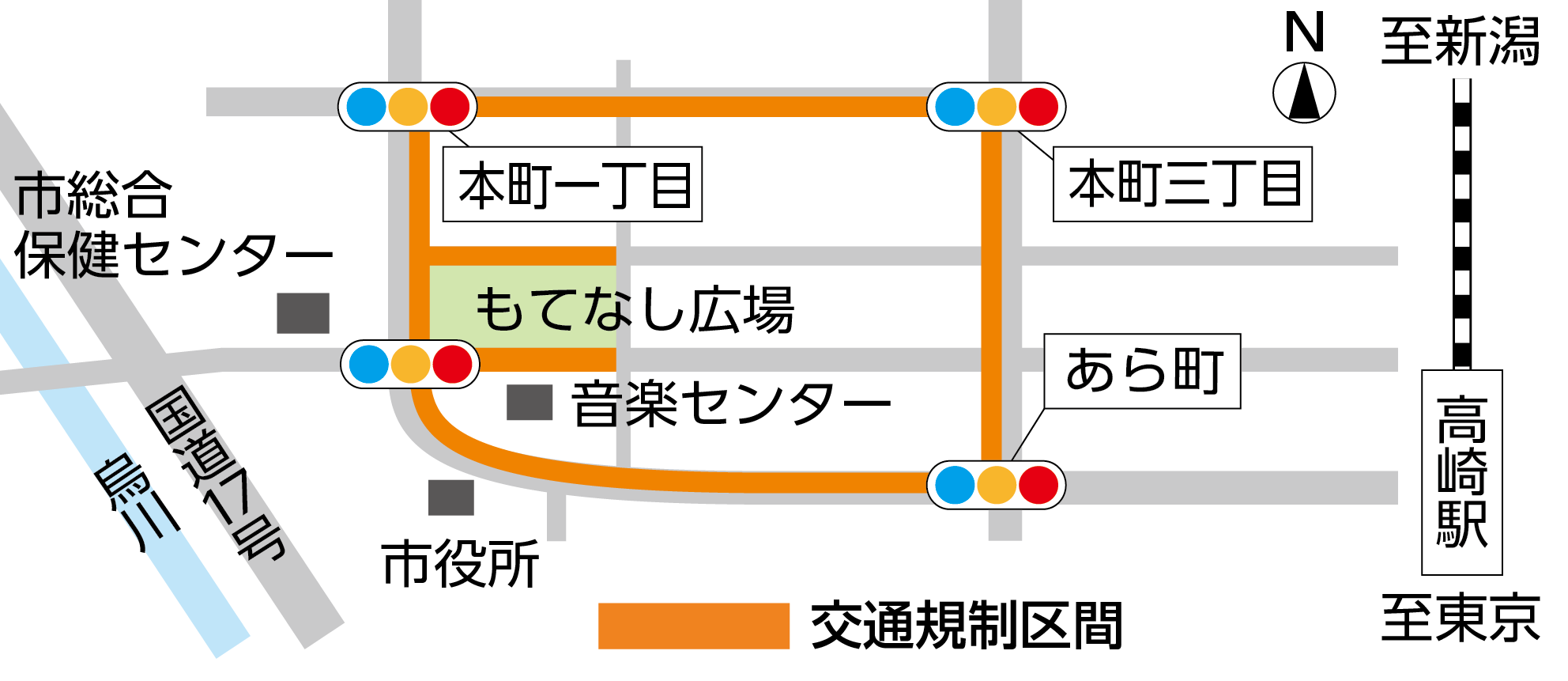 美スタイルマラソンの交通規制図