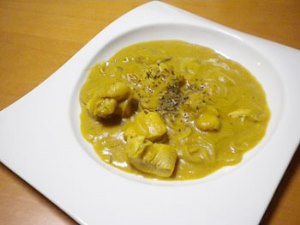 カレーチキンフリカッセの画像